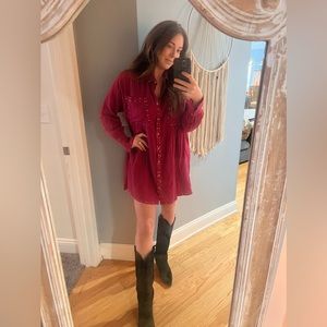 NWT Button Up Oversized Shirt Dress